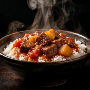 Braiseret Oksekød Ris Bowl